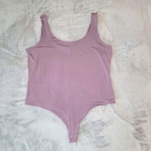 Express Womens XL  Body Contour Bodysuit Purple Scoop Neck Stretchy One-Piece